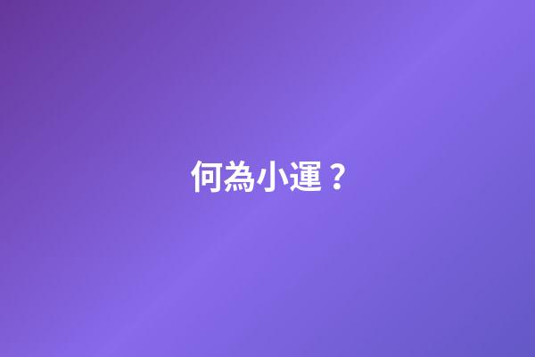 何為小運？